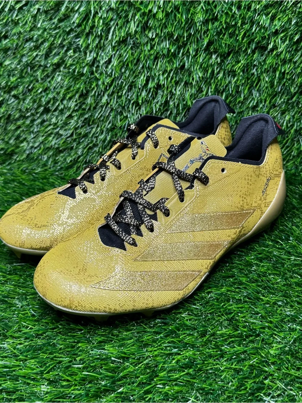Size 8.5 - Mens Adidas Adizero Disney Jafar Electric Gold Football Cleats JP9953